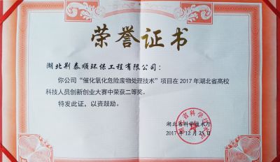 2017創(chuàng)業(yè)大賽榮譽證書